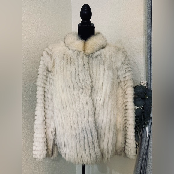 Jackets & Coats | New Vintage Fox Fur Coat Scandinavian Natural Blue ...